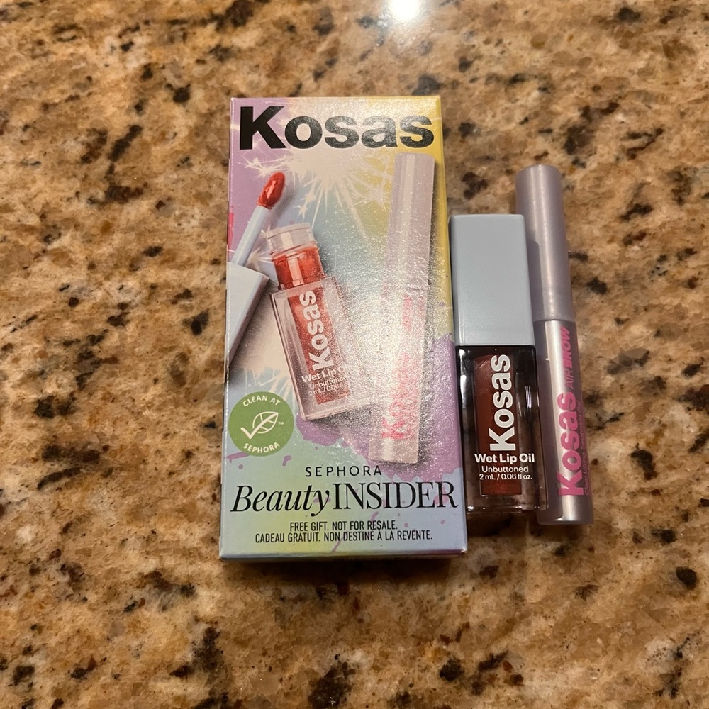 NIB Sephora Beauty Insider Kosas Wet Lip Oil Gloss & Air Brow
